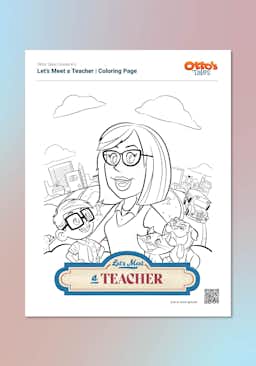 "Otto's Tales: Let's Meet a Teacher" Coloring Page