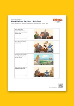 "Otto's Tales: King Alfred and the Cakes" Worksheet