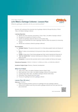 "Otto's Tales: Let's Meet a Garbage Collector" Lesson Plan